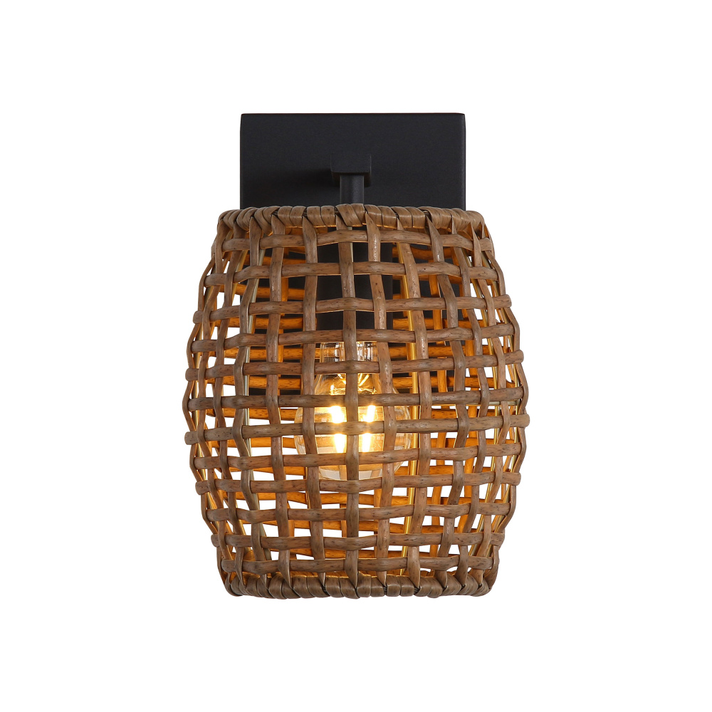 Wry Lighting Weavelight 1-light Wall Sconce in Natural Black